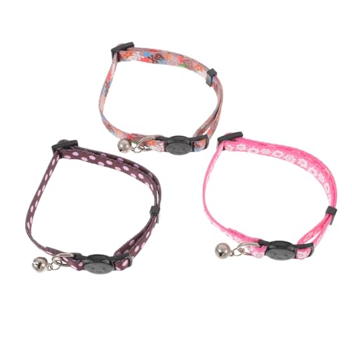 MILISTEN 3St Haustier Katzenhalsband Welpe Bandhalsband Hundehalsband Halsband mit Sicherheitsschnalle Rindenhalsband cutermesserser festlich Glockenhalsband für Welpen Welpenhalsband Nylon von Milisten