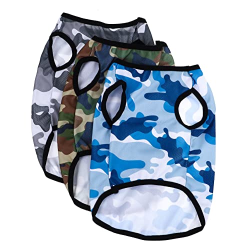 MILISTEN 3St Haustierweste Hundehemden Jungenhemden Hund Camouflage Weste Kostüm hundepullover hundepulli Kleider Hawaiihemd Tarnweste für Hunde Hundebekleidung Gittergewebe Shirt Polyester von Milisten