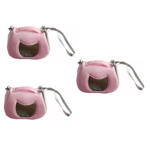 MILISTEN Hamster Transportbox 3st Tragetasche Für Kleine Haustiere Handtasche Reisetasche Transportbox Für Haustiere Hamster Rucksack Haustierzubehör Reisen Geschirr Rosa von Milisten