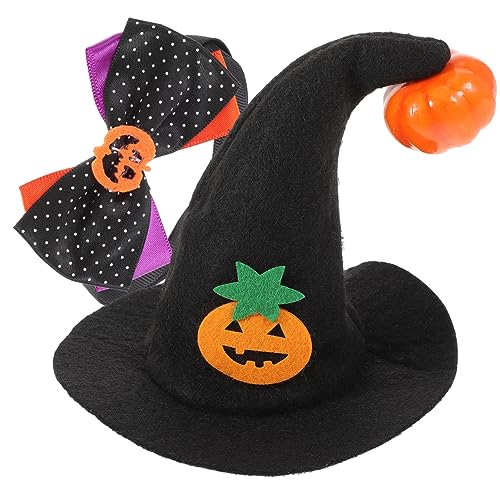 MILISTEN 4 Sätze Haustierzubehör Katzen Rollenspiel Halloween-hundehalsband Halloween-Katzen-Cosplay Halloween-hundemütze Kürbis Fliege Requisiten Für Haustierkostümpartys Polyester von Milisten