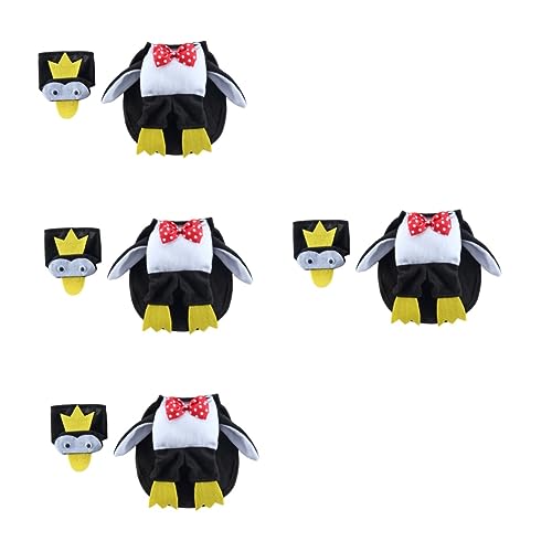 MILISTEN 4 Sätze Verwandlungskostüm für Haustiere Halloween Costume Halloween kostüme Party-Katzenkleidung Katze Pinguin Umhang Mäntel Pinguin-Hundemantel Halloween-Hundemantel Polyester von Milisten