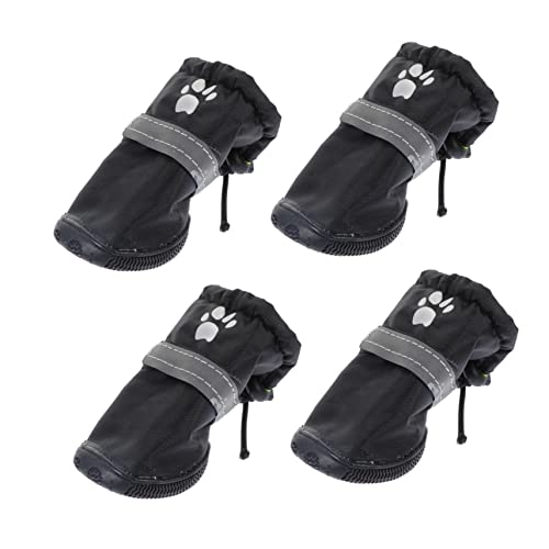 Milisten 4 Stück Haustier wasserdichte Schuhe Regen-Schnee-haustierschuhe Haustierstiefel wasserdichte Hundeschuhe Regenschuhe Für Hunde rutschfeste Hundestiefel Schuhschutz Black Polyester von Milisten