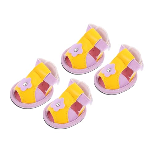 Milisten 4 Stück Sandalen für Hunde Atmungsaktive Hundeschuhe Hunde Sandalen Sommerschuhe für Hunde Hundeschuhe für Mädchen Hundesandalen für große Hunde Haustier Sandalen Pu Violet von Milisten