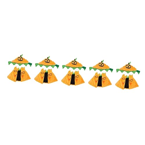 Milisten 5 Sätze Haustier-Umhang Haustier-Halloween- Weihnachtsmann-Umhang ausgestopfter Welpe Dog Costume Hunde kostüme Katzen-Cape-Hut-Kit Haustier-Kürbis-Mantel-Hut Plüsch von Milisten