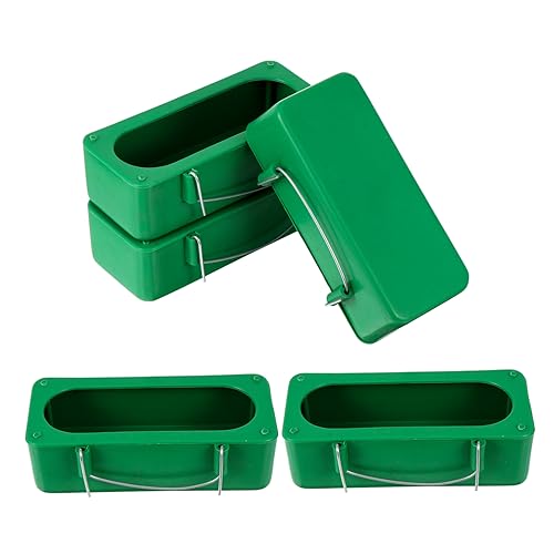 MILISTEN 5pcs Papagei Feeder Lebensmittel Tablett Sicher Kunststoff Vogel Krippe Einfach Waschen Verwenden Auslaufsichere Grüne Quadratische Box für Vögel von Milisten