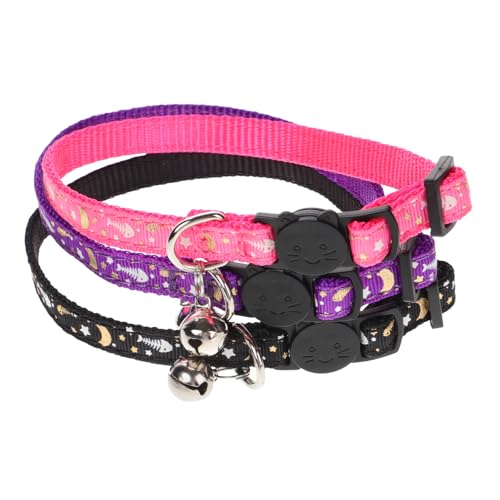 Milisten 6 STK Leuchtendes Katzenhalsband -Hals- Katze Halskette kleine Katze Kitten Verstellbarer Katzenkreis nachtleuchtendes Haustierhalsband Stoff von Milisten