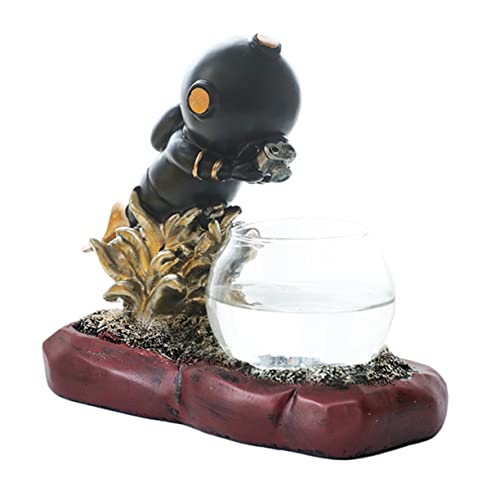 Milisten Astronauten-Blumentopf Pflanzen klarer Desktop-Pflanzenhalter Terrarium büro Dekoration Office Decoration einmachgläser Tischvase aus Glas Blumenglastopf drinnen Kunstharz von Milisten