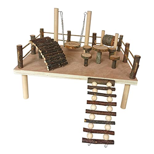 Milisten Hamster-Kletterleiter Hamster Holzrad Haustier Spielzeug Hamster Spielzeug hamsterspielzeug Spielset aus Holz Spielzeuge Kletterleiter für Ratten Leiter aus Rattenholz Kleine Tiere von Milisten