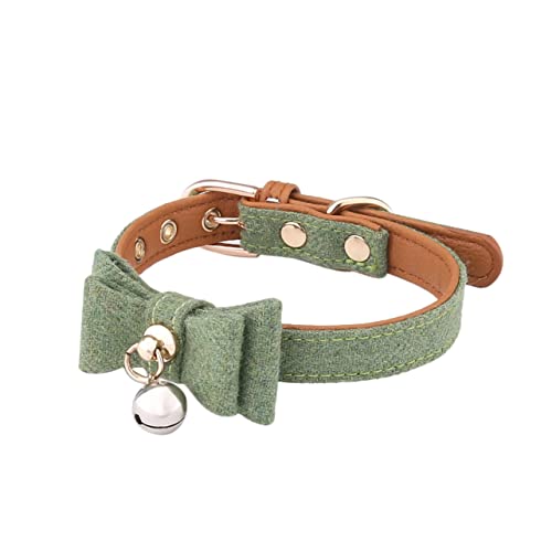 MILISTEN Haustier Hundehalsband Kitten Halsband hundekragen Hunde Halstuch Dog hundehalsband Katzenhalsring Hallowee Hundefliege Glockenhalsband für Hunde Hundehalsband aus Filz Green von Milisten