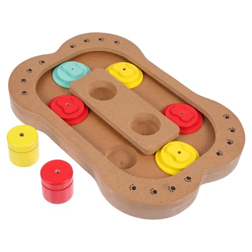 Milisten Dog Slowbowl Interaktives Puzzle Lernspielzeug Für Hunde Slow Eating Bowl Welpenfutterautomat Holzstil von Milisten