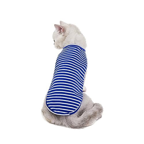 MILISTEN Hemd Mit Katzenstreifen Haustierkleidung Gestreifte Katzenkleidung Kleidung Mit Katzenstreifen Blue von Milisten