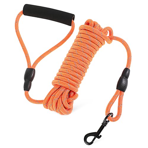 Milisten Hundeleine hundezubehör Seil für Hunde Hund geführte Leine geführte Leine für Hunde Hundekordel mit Griff großes Hundeseil Trainingsleine für Hunde Welpen führen Nylon Orange von Milisten