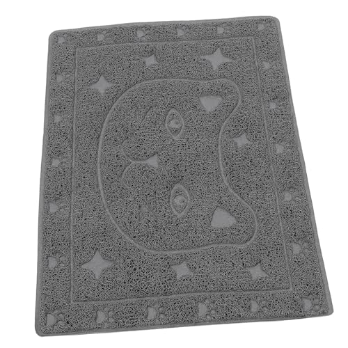 Milisten Kasten Katzenstreu Matte Katzenfutter Pad Tragbare Welpen-kätzchen-matten Haustierfuttermatte Große Katzenstreumatte Haustierzubehör Streumatte Klein Hundefuttermatte PVC Grey von Milisten