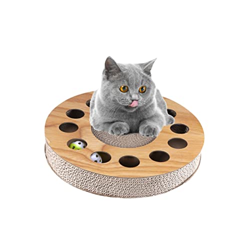 MILISTEN Katze kratzt mit Ball Kratzbrett für Katzen Katzenlabyrinth Katzenkratzer Spielzeug für Katzen katzenspielzeug Spielzeug für Haustiere Spielzeug aus Wellpappe von Milisten