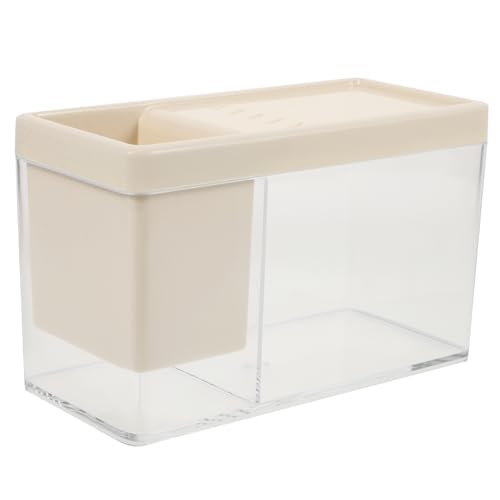 MILISTEN Ökologisches Desktop-Aquarium randlos Betta-Fisch-Wasseraufbereiter Pumpenaquarium Mini Pflanzenförmiges Aquarium Transparentes Aquarium Goldfischglas Aquarium für Goldfische Beige von Milisten