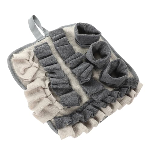 MILISTEN Pet Sniffing Pad Eisenbahnspielzeug Futterspender Für Kaninchen Hunde-Puzzle-Matte Haustier Puzzle-futterspender Für Hunde Schnüffeldecke Für Hunde Hund Futter Pad Polarfleece Grey von Milisten