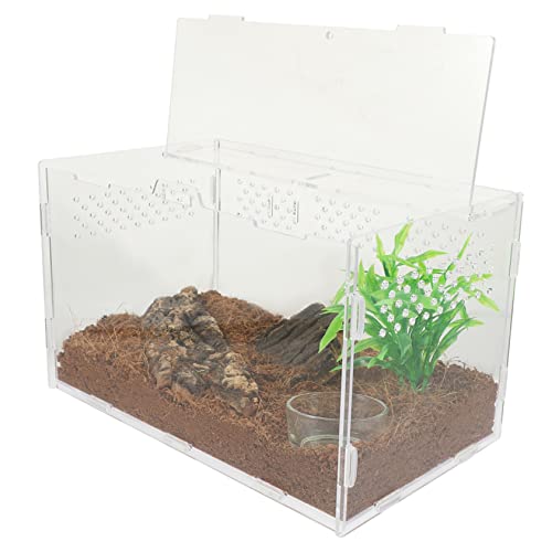 MILISTEN Transparentes Terrarium Leopardgecko-Panzer Eidechsenbecken Spinnen-Terrarium Schildkrötenkäfige Und Lebensräume Inkubator Für Schildkröteneier Schlangenkäfig Schlangengehege Acryl von Milisten