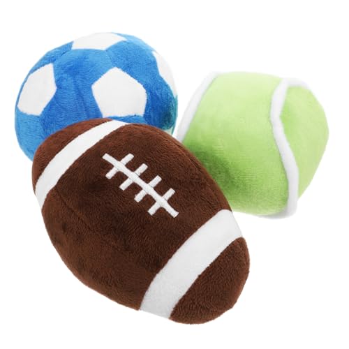 Milisten 1 Set Haustierspielzeug Fußbälle Kauspielzeug Für Kleine Hunde Indoor Fußball Mini Fußball Mini Spielzeug Sportspielzeug Welpen Plüsch Fußball Katze Übungsball von Milisten