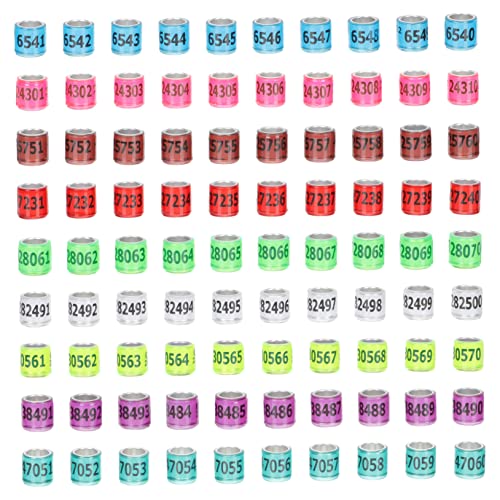 Milisten 100St Brieftauben-Identifikationsring Ente Clip Ringe Identifizieren Sie den Fußring des Vogels goldwaschrinne blingoball Voliere Vogelmarkierung Markierung für Taubenrennen von Milisten