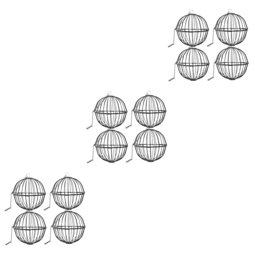 Milisten 12 STK Hamsterkäfig Hamsterball kleintierspielzeug Kaninchen-Heu-Futterball Hasenfutter Meerschweinchen Heu Futterautomat für Haustierkäfige Grasfutterspenderball Rostfreier Stahl von Milisten