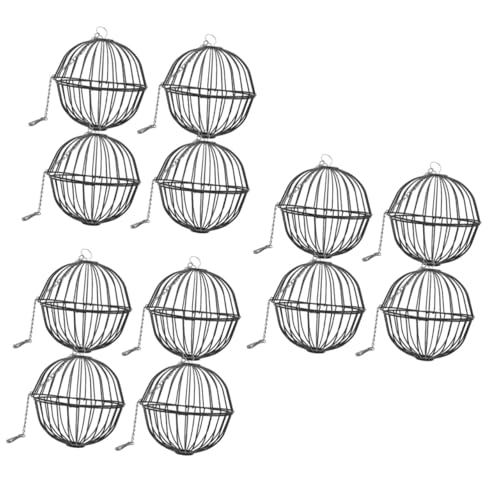 Milisten 12 STK Hamsterkäfig Kaninchen-Heu-Futterball Futterball für Kaninchen Hamsterball kleintierspielzeug Meerschweinchen Heu Grasfutterspenderball Häschen-Feeder Rostfreier Stahl von Milisten