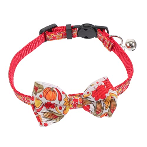 Milisten 1stk Haustierhalsband Weihnachtshundefliege Thanksgiving-hundehalsband Hund Weihnachtsfliege Spielzeug Hundehalsband Kleine Hundehalsbänder Kürbis Hundehalsband Polyester Orange von Milisten