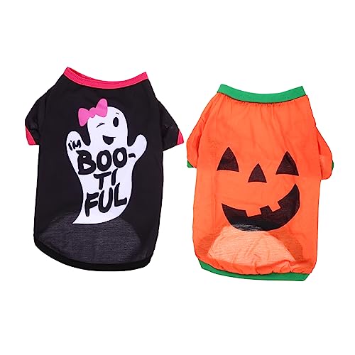 Milisten 2 Stück Halloween Kleidung Bedruckte Halloween Haustierkleidung Kleine Hundekleidung Katzen Halloween Kostüme Hundebekleidung Halloween Hunde Outfits Katzen Halloween von Milisten