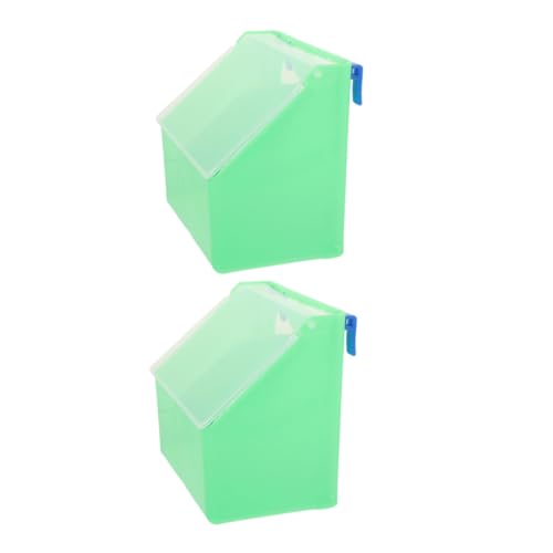 Milisten 2 Stück Karton Futterbox Für Tauben Wassernapf Für Kaninchen Papagei Wassernapf Futterspender Für Sittiche Futternapf Für Ratten Wachtel-Feeder Taube Tränke Abs Light Green von Milisten