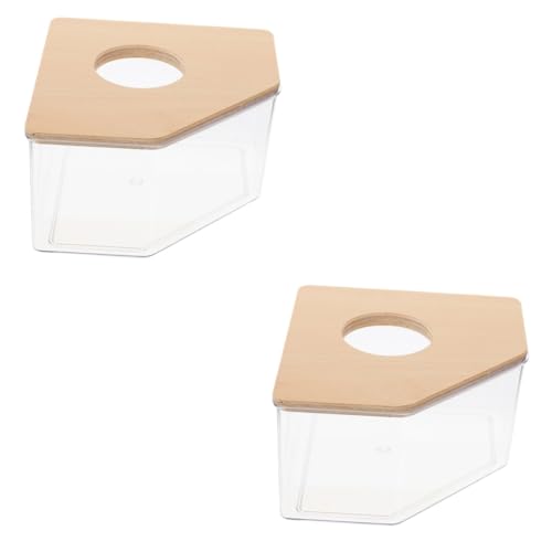 Milisten 2Er-Box Sandkasten für Hamster Sandbadbehälter für Rennmäuse Hamstersandbad klare Wanne Sandsack Hamster sandbad Hamster-Sandbad Hamstertoilette Sandbadbehälter für Hamster hölzern von Milisten