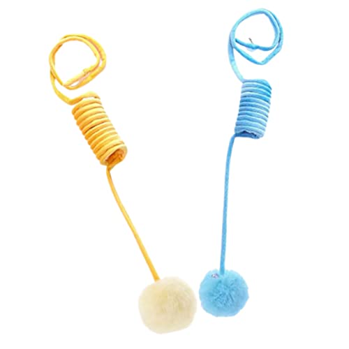 Milisten 2St Haustier Katzenspielzeug Two Colors interaktives Spielzeug Spielzeug-Set Haustierspielzeug Sucker Toy Ballspielzeug für Katzen Kätzchen Katze neckendes Plüschtier Katzen-Teaser von Milisten