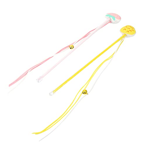 Milisten 2St Katzen-Teaser Kitten katzenpflege Katzen spielsachen Katzenjagdspielzeug Katzen cat Toy Heimtierbedarf Katzenspielzeug Interaktiver Katzenstick PVC Yellow von Milisten