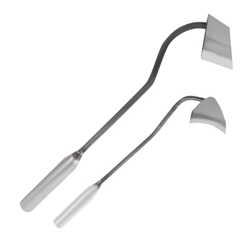 Milisten 2St kleine Hacke Dual Rasen Rechen Gras Vor gartenwerkzeuge Garten wergzeug Garten Accessoires Pflanzen Pflege Gardening Handhacken für den Garten Gartenhandwerkzeuge Stahl Silver von Milisten