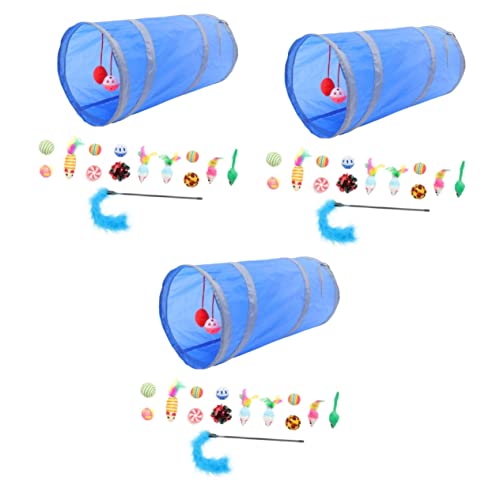 Milisten 3 Sets Interaktives Katzenspielzeug-Set Katzen-trickspielzeug Katzentunnel-Spielzeug Tragbares Katzenspielzeug Halten Sie Ihre Katze Gesund Und von Milisten