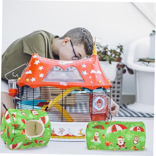 Milisten 3St Hamster-Weihnachtsnest hamsterbett Hamster Spielzeug Hamster-Schlafhaus Hamsternest Igel Hängematte Haustier hängendes Bett winterliches rattenbett Hamsterhausbett Stoff Green von Milisten