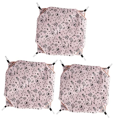 Milisten 3st Haustier Hängematte Frettchen Haustierbett Winterwarmes Bett Käfige Für Meerschweinchen Hamster Hängemattenhaus Guinea-Haut Guinea-Bett Rosa Warm Halten Polyester-TAFT Wiege von Milisten