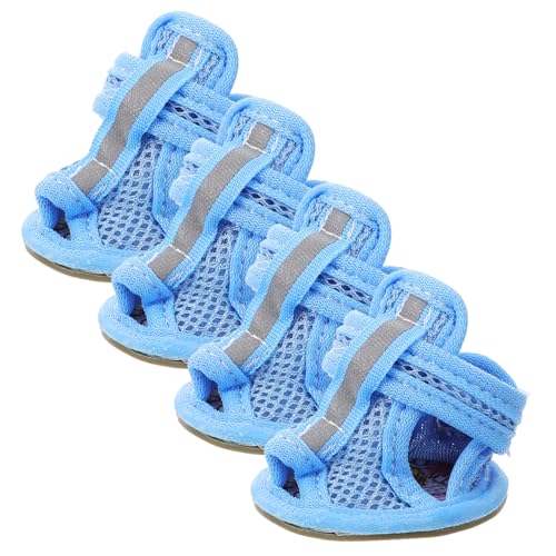 Milisten Haustierschuhe für Hunde Hundesandalen 4-teiliges Set Mesh-Material Atmungsaktiv - von Milisten