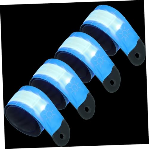 Milisten 4 Stück Led-Pferde-knöchelriemen Nachtlicht Für Laufschuhe Fahrrad-knöchel-sicherheitsband Led-armbandlicht Läuferlichter Für Nachtsicherheit Reflektierendes Laufen Sky-Blue Stoff von Milisten