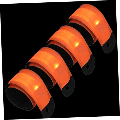 Milisten 4 Stück Led-Pferde-knöchelriemen Reflektierende Armbänder Schutzbrillenband Reflexstreifen Für Bekleidung Laufzubehör Für Männer Led-laufbänder Reflektorbänder Armband Orange Stoff von Milisten