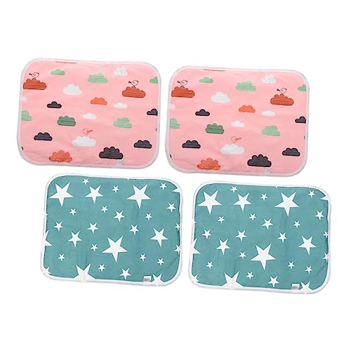 Milisten 4 Stück Pet Pinkelmatte Hamster- -Pads Kleine Hundepipipads Waschbare Pee-Pads Saugfähige Lebensmittelmatte Welpe Baby Meerschweinchen Kleiner Hund Polyesterfaser von Milisten