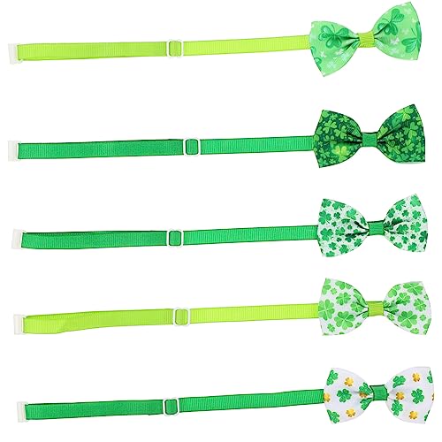 Milisten 5St Haustier Fliege Kleeblatt Hundehalsband Fliegen für Katze St. Patricks Day Hundefliegen Fliege für Haustiere Fliegen für Hunde st. Patrick's Day Hundefliege Polyester Green von Milisten