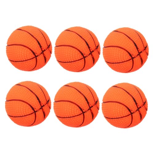 Milisten 6st Kleiner Basketball Mit Vinyl-Sound Basketball-trainingsspielzeug Für Hunde Kleines Hundespielzeug Süßes Ball-hundespielzeug Quietschball Für Hunde Welpenspielzeug Aus Gummi von Milisten