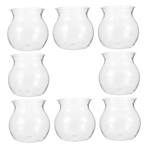 Milisten 8st Ökologische Mikrolandschaftsflasche Blumenvase Wasserpflanzentopf Lotuspflanzer Pflanzenterrarium Pflanzgefäße Für Terrarien Fischglas Transparent Plastik von Milisten