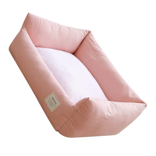 Milisten Abnehmbares und waschbares Haustiernest Katze sommerbett Katzenbett Bett für Hund Hundebett pet Bed cat Bed Zwinger atmungsaktives Haustierbett Kissen für Haustiere Baumwolle Rosa von Milisten