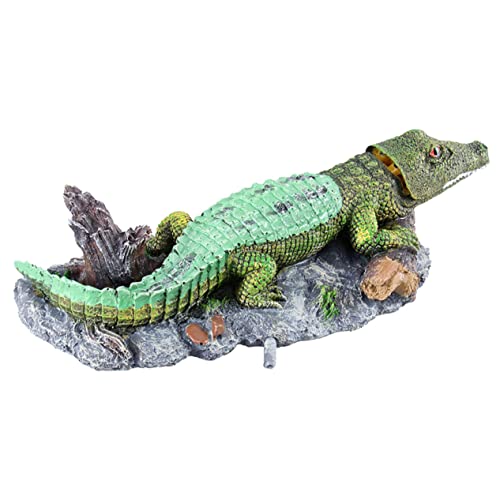 Milisten Aquarium-Alligator-Ornament Gefälschte Tierfigur Aquarium-krokodil- Sauerstoffpumpe Für Aquarien Aquarium Sprudelndes Zubehör Für Aquarien Künstliches Fischbecken Harz von Milisten