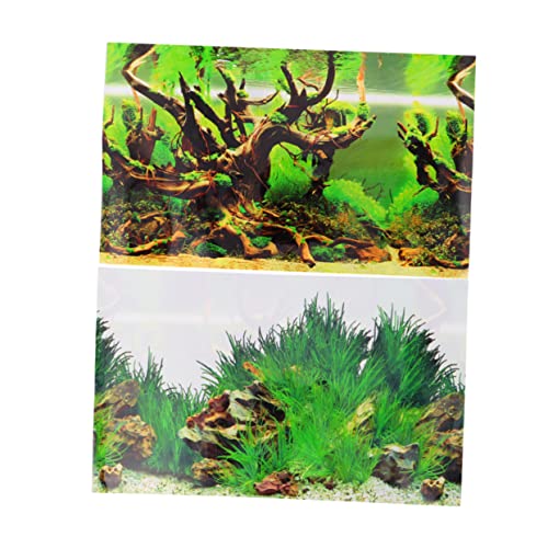 Milisten Aquarium Hintergrundpapier Doppelseitige Tapete Aquarium Hintergrundaufkleber Aquarium Hintergrundaufkleber Aquarium Tapete Zweig Algen Tapete Doppelseitiger Aufkleber von Milisten