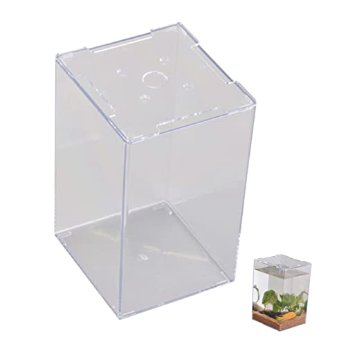 Milisten Betta-Aquarium Fisch Wasser- Aquarium Pumpe Würfel-Aquarium Wasserpumpe gartendeko Aquarium Mini Fish Tank Fish Aquarium miniaqarium transparentes Aquarium Miniatur-Aquarium Acryl von Milisten