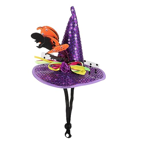 Milisten Halloween-Hundekopfschmuck Welpe Hexenhut Katze Halloween-Hut Katze-Kürbis-Hut Halloween Theme Halloween Costume Haustier dekorativer Halloween-Hut Kätzchen-Halloween-Hut Stoff von Milisten