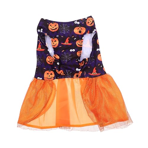 Milisten Halloween-Kleid Für Haustiere Welpen-Halloween-Kleid Halloween-hunderöcke Zubehör Für Haustierprinzessinnen Halloween-welpenrock Halloweenkostüm Hundekleidung Welpenkleid Polyester von Milisten