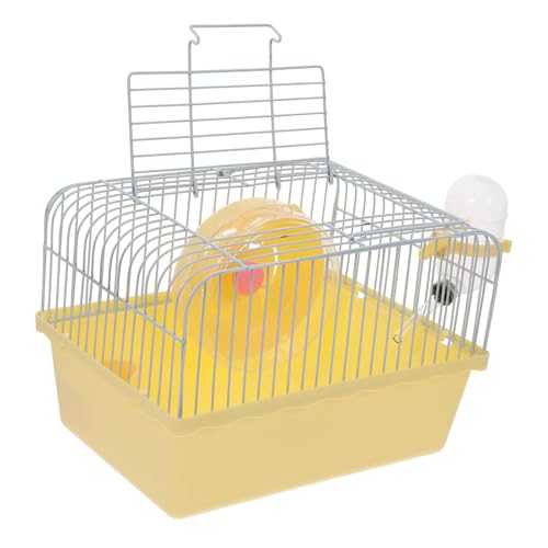 Milisten Hamsterkäfig Hamster transportbox Hamster zubehör Käfigzubehör für Kleintiere Hamsterträger Reisekäfig für Ratten Hasenträger für Kaninchen Kleiner Haustierträger Abs Yellow von Milisten