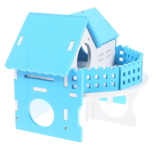 Milisten Hamsternest Hamsterspielzeug Hamstervilla Auto für Zwerghamster Hängematten nagerhaus kleintierhaus zweilagiges Hamsterversteck kleines Spielhaus für Haustiere PVC Blue von Milisten